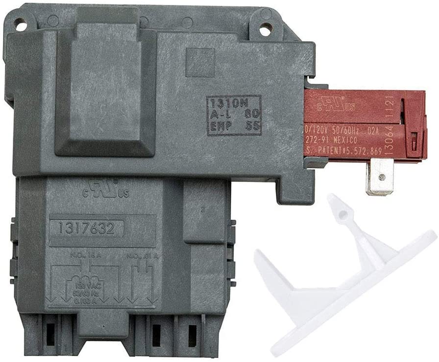 1317632 131763256 Door Lock Switch Assembly & 1317633 131763310 Door Strike for Electrolux Invensys Kenmore Crosley GE Front Load Washer. Replace Parts 131763202 131763256 131763302 131763310